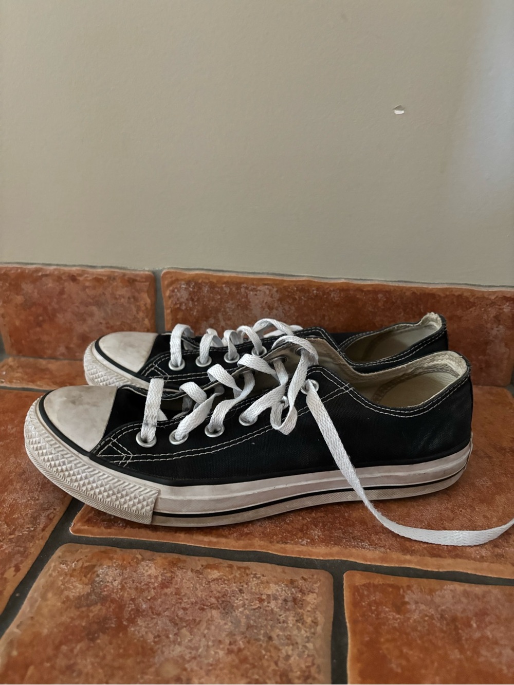 Converse Black Canvas Low-Top Sneakers with White Laces